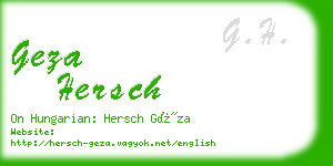 geza hersch business card
